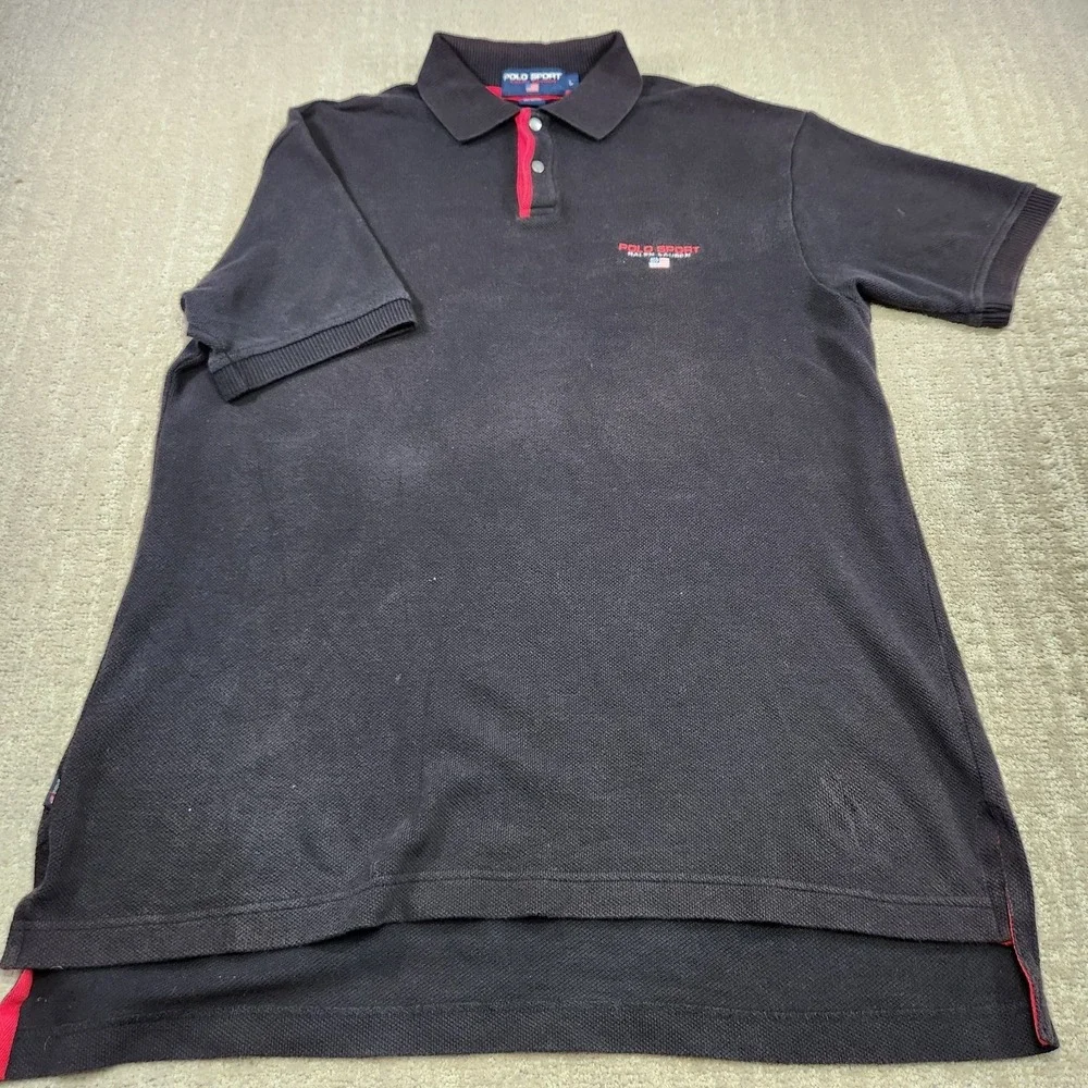 Vintage Polo Sport Ralph Lauren Shirt Men Large Waffle Knit Polo Heavy Cotton